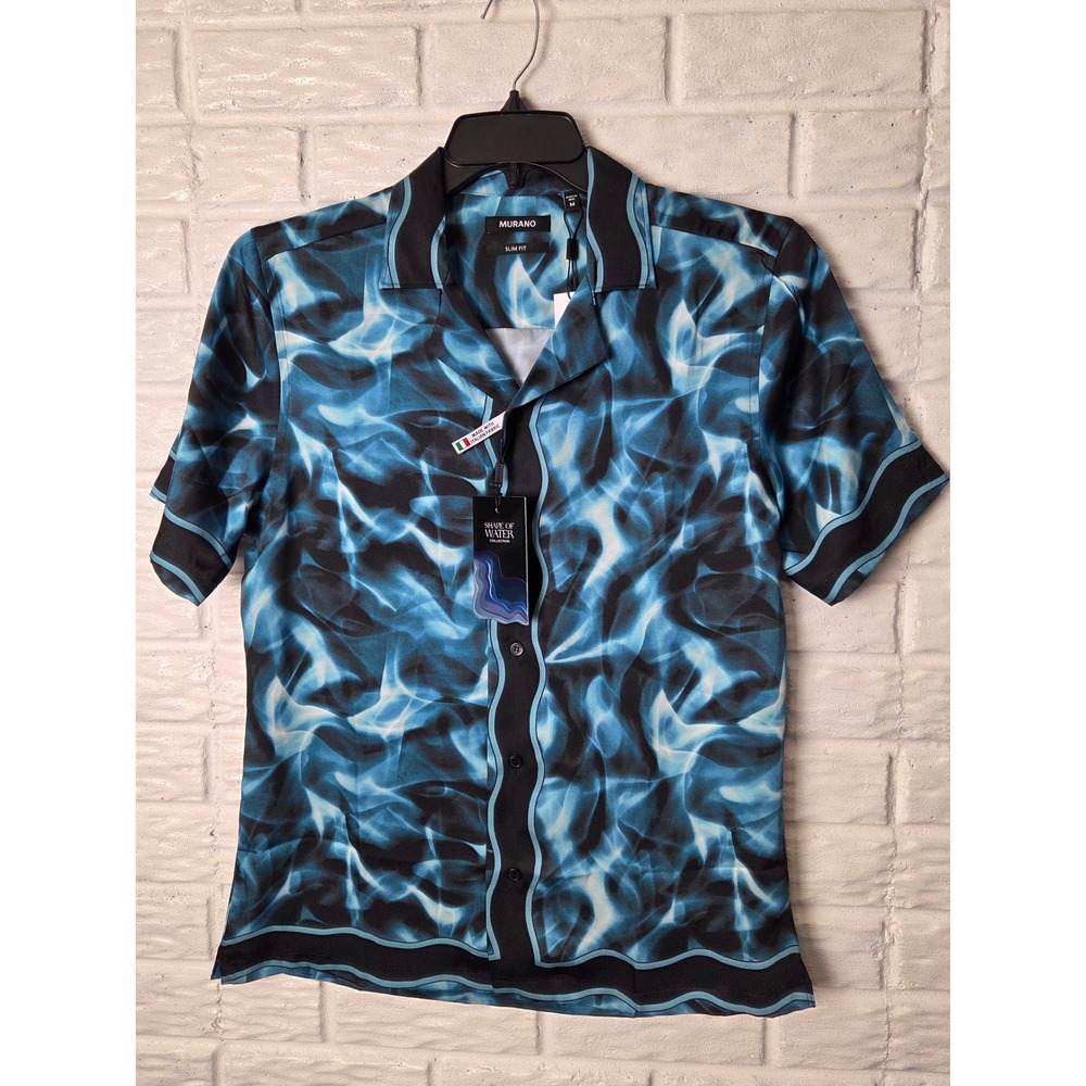 Murano button up shirt Men's size Medium Shape of Water Collection slim fit NWT